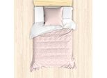 Set Copripiumino In Damasco Abakuhaus Per Letti Singoli, Motivo Botanico Intricato E Dettagliato, Antiacaro E Anallergico, Con Federa, 135 Cm X 200 Cm - 80 X 80 Cm, Rosa Cipria E Bianco