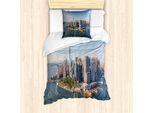 Abakuhaus Nyc Set Copripiumino Per Letti Singoli, Real Life Luftaufnahme, Antiacaro, Adatto A Chi Soffre Di Allergie, Con Federa, 135 Cm X 200 Cm - 80 X 80 Cm, Multicolore