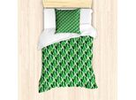 Abakuhaus Set Copripiumino Per Letti Singoli, Tonalità Verde Foglie Di Liana Artificiale, Antiacaro Adatto A Chi Soffre Di Allergie Con Federa, 135 Cm X 200 Cm - 80 X 80 Cm, Verde Smeraldo