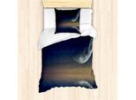 Abakuhaus Set Copripiumino Per Letto Singolo, Riflessi Lunari Sull'acqua, Antiacaro, Adatto A Chi Soffre Di Allergie, Con Federa, 135 Cm X 200 Cm - 80 X 80 Cm, Blu Cacao