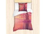 Set Copripiumino Da Viaggio Abakuhaus Per Letti Singoli, Motivo Romantico Taj Mahal, Antiacaro, Adatto A Chi Soffre Di Allergie, Con Federa, 135 Cm X 200 Cm - 80 X 80 Cm, Multicolore