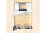 Abakuhaus Set Copripiumino Per Letto Singolo Antilope, Animal Antlers Pastel Sky, Antiacaro E Anallergico, Con Federa, 135 Cm X 200 Cm - 80 X 80 Cm, Multicolore