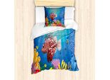 Abakuhaus Set Copripiumino Per Letti Singoli, Paesaggio Marino Colorato, Antiacaro, Adatto A Chi Soffre Di Allergie, Con Federa, 135 Cm X 200 Cm - 80 X 80 Cm, Multicolore