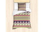 Abakuhaus Set Copripiumino Azteco Per Letti Singoli, Crescent Stars And Feathers, Antiacaro, Adatto A Chi Soffre Di Allergie, Con Federa, 135 Cm X 200 Cm - 80 X 80 Cm, Multicolore