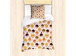 Set Copripiumino Abakuhaus Per Letti Singoli, FröHlich Kinder Stern, Antiacaro, Adatto A Chi Soffre Di Allergie, Con Federa, 135 Cm X 200 Cm - 80 X 80 Cm, Color Crema E Multicolore