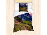 Abakuhaus Set Copripiumino Estivo Scenic Per Letti Singoli, Fiori Selvatici Alpini, Antiacaro, Adatto A Chi Soffre Di Allergie, Con Federa, 135 Cm X 200 Cm - 80 X 80 Cm, Multicolore