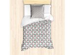 Abakuhaus Set Copripiumino Per Letti Singoli, Fantasia Floreale, Antiacaro, Adatto A Chi Soffre Di Allergie, Con Federa, 135 Cm X 200 Cm - 80 X 80 Cm, Blu Cadetto Rosa Chiaro