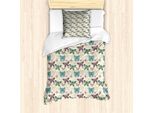 Abakuhaus Set Copripiumino Blu E Rosa Per Letti Singoli, Farfalle, Antiacaro, Adatto A Chi Soffre Di Allergie, Con Federa, 135 Cm X 200 Cm - 80 X 80 Cm, Multicolore Guscio D'uovo