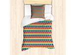 Abakuhaus Set Copripiumino Astratto Per Letti Singoli, Motivo Artistico Colorato E Stravagante, Antiacaro E Anallergico Con Federa, 135 Cm X 200 Cm - 80 X 80 Cm, Multicolore