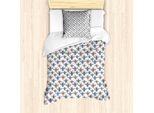 Abakuhaus Set Copripiumino Per Letti Singoli, Motivo Astratto Colorato, Antiacaro, Adatto A Chi Soffre Di Allergie, Con Federa, 135 Cm X 200 Cm - 80 X 80 Cm, Bianco Multicolore