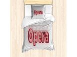 Abakuhaus Set Copripiumino Per Letto Singolo, Grafica Computerizzata Tipografica, Antiacaro, Adatto A Chi Soffre Di Allergie, Con Federa, 135 Cm X 200 Cm - 80 X 80 Cm, Grigio Chiaro E Marrone Chiaro