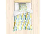 Abakuhaus Set Copripiumino Per Letto Singolo, Summer Art Frutta Esotica, Antiacaro, Adatto A Chi Soffre Di Allergie, Con Federa, 135 Cm X 200 Cm - 80 X 80 Cm, Bianco Multicolore