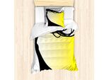 Abakuhaus Set Copripiumino Per Letto Singolo, Donna Con Frusta, Tonalità, Antiacaro, Adatto A Chi Soffre Di Allergie, Con Federa, 135 Cm X 200 Cm - 80 X 80 Cm, Giallo Grigio