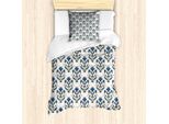 Abakuhaus Set Copripiumino Per Letti Singoli, Motivo Floreale, Antiacaro, Adatto A Chi Soffre Di Allergie, Con Federa, 135 Cm X 200 Cm - 80 X 80 Cm, Champagne Multicolore