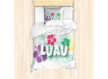Set Copripiumino Abakuhaus Luau Per Letti Singoli, Hawaii Party Time Petals, Antiacaro, Adatto A Chi Soffre Di Allergie, Con Federa, 135 Cm X 200 Cm - 80 X 80 Cm, Multicolore