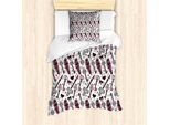 Abakuhaus Set Copripiumino Romantico Per Letti Singoli, Creativa Arte Vintage, Antiacaro E Anallergico Con Federa, 135 Cm X 200 Cm - 80 X 80 Cm, Bianco Multicolore