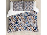 Abakuhaus Snakeskin Stampa Set Copripiumino Per Letti Singoli, Animali Selvatici, Antiacaro, Adatto A Chi Soffre Di Allergie, Con Federa, 155 Cm X 220 Cm - 80 X 80 Cm, Taupe Multicolor