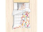 Abakuhaus Set Copripiumino Per Letto Singolo, Fluss Bunte, Antiacaro, Adatto A Chi Soffre Di Allergie, Con Federa, 135 Cm X 200 Cm - 80 X 80 Cm, Multicolore