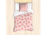 Set Copripiumino Abakuhaus Per Letti Singoli, Cucina Delizioso Involucro, Antiacaro Adatto A Chi Soffre Di Allergie Con Federa, 135 Cm X 200 Cm - 80 X 80 Cm, Rosa E Corallo