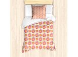 Abakuhaus Set Copripiumino Per Letti Singoli, Fiori Astratti Acquerellati, Antiacaro, Adatto A Chi Soffre Di Allergie, Con Federa, 135 Cm X 200 Cm - 80 X 80 Cm, Giallo Multicolore