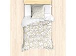 Abakuhaus Luau Set Copripiumino Per Letti Singoli, Disegni Di Ibisco A Pois, Antiacaro, Adatto A Chi Soffre Di Allergie, Con Federa, 135 Cm X 200 Cm - 80 X 80 Cm, Beige Bianco