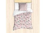 Set Copripiumino Abakuhaus Per Letti Singoli, Motivi Floreali Esotici Colorati, Antiacaro, Adatto A Chi Soffre Di Allergie, Con Federa, 135 Cm X 200 Cm - 80 X 80 Cm, Multicolore