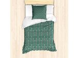 Abakuhaus Set Copripiumino Dai Colori Tenui Per Letti Singoli, Cuciture Verticali Arrotondate, Antiacaro, Adatto A Chi Soffre Di Allergie, Con Federa, 135 Cm X 200 Cm - 80 X 80 Cm, Verde Alloro Multicolore