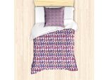Abakuhaus Set Copripiumino Con Stampa Gufo Per Letti Singoli, Uccelli Colorati Childish, Antiacaro, Adatto A Chi Soffre Di Allergie, Con Federa, 135 Cm X 200 Cm - 80 X 80 Cm, Multicolore