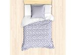 Abakuhaus Entomologia Set Copripiumino Per Letti Singoli, Mosche E Insetti Con Pois, Antiacaro, Adatto A Chi Soffre Di Allergie, Con Federa, 135 Cm X 200 Cm - 80 X 80 Cm, Blu Scuro E Bianco