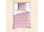 Abakuhaus Set Copripiumino Per Letto Singolo, Motivo Ritmico A Ciliegie, Antiacaro E Anallergico, Con Federa, 135 Cm X 200 Cm - 80 X 80 Cm, Rosa Rubino