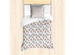 Abakuhaus Set Copripiumino Natalizio Per Letti Singoli, Noel Theme House, Antiacaro, Adatto A Chi Soffre Di Allergie, Con Federa, 135 Cm X 200 Cm - 80 X 80 Cm, Multicolore