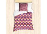 Abakuhaus Set Copripiumino Astratto Per Letti Singoli, Motivi Triangolari Retrò, Antiacaro, Adatto A Chi Soffre Di Allergie, Con Federa, 135 Cm X 200 Cm - 80 X 80 Cm, Corallo Giallo Pastello