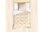 Abakuhaus Set Copripiumino Per Letto Singolo, Giglio Madonnalo Astratto, Antiacaro, Adatto A Chi Soffre Di Allergie, Con Federa, 135 Cm X 200 Cm - 80 X 80 Cm, Verde Pesca