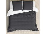 Abakuhaus Set Copripiumino Antico Per Letti Singoli, Motivo Vintage A Traliccio, Antiacaro E Anallergico, Con Federa, 155 Cm X 220 Cm - 80 X 80 Cm, Grigio E Grigio Scuro