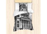 Abakuhaus Set Copripiumino Per Letto Singolo, Inciso Konzerthaus Berlin, Antiacaro, Adatto A Chi Soffre Di Allergie, Con Federa, 135 Cm X 200 Cm - 80 X 80 Cm, Grigio Scuro E Bianco