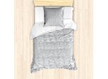 Abakuhaus Set Copripiumino Per Letto Singolo, Silhouette Di Foglie Tropicali, Antiacaro, Adatto A Chi Soffre Di Allergie, Con Federa, 135 Cm X 200 Cm - 80 X 80 Cm, Pale Purpleblue Coconut