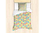 Abakuhaus Set Copripiumino Per Letti Singoli, Frecce Colorate Ripetitive, Antiacaro, Adatto A Chi Soffre Di Allergie, Con Federa, 135 Cm X 200 Cm - 80 X 80 Cm, Multicolore