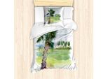 Abakuhaus Set Copripiumino Per Letti Singoli, Pittura Ad Acquerello Natur, Antiacaro, Adatto A Chi Soffre Di Allergie, Con Federa, 135 Cm X 200 Cm - 80 X 80 Cm, Pale Taupe Multicolor