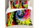 Set Copripiumino Abakuhaus Astral Per Letti Singoli, Fantasia Astratta Psichedelica, Antiacaro, Adatto A Chi Soffre Di Allergie, Con Federa, 155 Cm X 220 Cm - 80 X 80 Cm, Multicolore