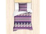 Abakuhaus Set Copripiumino Azteco Per Letti Singoli, Composizione Notturna Nordica, Antiacaro, Adatto A Chi Soffre Di Allergie, Con Federa, 135 Cm X 200 Cm - 80 X 80 Cm, Multicolore