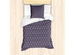 Abakuhaus Set Copripiumino Per Letti Singoli, Basic E Summary, Antiacaro, Adatto A Chi Soffre Di Allergie, Con Federa, 135 Cm X 200 Cm - 80 X 80 Cm, Viola Grigio Giallo
