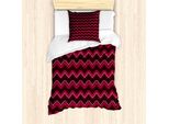 Abakuhaus Set Copripiumino Azteco Per Letti Singoli, Motivi Etnici A Zig Zag In Tonalità Calde, Antiacaro E Anallergico, Con Federa, 135 Cm X 200 Cm - 80 X 80 Cm, Marrone Multicolore