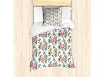 Set Copripiumino Abakuhaus Per Letti Singoli, Motivo Floreale, Antiacaro, Adatto A Chi Soffre Di Allergie, Con Federa, 135 Cm X 200 Cm - 80 X 80 Cm, Multicolore
