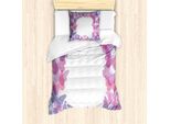 Abakuhaus Set Copripiumino Per Letto Singolo, Fantasia Colori Vivaci, Antiacaro, Adatto A Chi Soffre Di Allergie, Con Federa, 135 Cm X 200 Cm - 80 X 80 Cm, Rosa, Lilla, Grigio