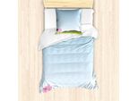 Abakuhaus Set Copripiumino Per Letti Singoli, Schwimmdock Cherry Blossom, Antiacaro, Adatto A Chi Soffre Di Allergie, Con Federa, 135 Cm X 200 Cm - 80 X 80 Cm, Blu Multicolore