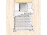 Abakuhaus Set Copripiumino Geometrico Per Letti Singoli, Cerchi Artistici Contemporanei, Antiacaro, Adatto A Chi Soffre Di Allergie, Con Federa, 135 Cm X 200 Cm - 80 X 80 Cm, Pale Eggshell Dark Taupe