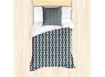 Abakuhaus Set Copripiumino Astratto Per Letti Singoli, Classica Forma A Tre Angoli, Antiacaro, Adatto A Chi Soffre Di Allergie, Con Federa, 135 Cm X 200 Cm - 80 X 80 Cm, Pale Sepia Dark Sky Blue