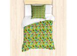 Abakuhaus Set Copripiumino Per Letto Singolo, Cupcake Colorati, Antiacaro, Adatto A Chi Soffre Di Allergie, Con Federa, 135 Cm X 200 Cm - 80 X 80 Cm, Verde Lime Multicolore