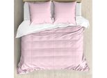 Set Copripiumino Da Picnic Abakuhaus Per Letti Singoli, Motivo Basic Picnic Gingham, Antiacaro, Adatto A Chi Soffre Di Allergie, Con Federa, 155 Cm X 220 Cm - 80 X 80 Cm, Rosa Baby E Bianco