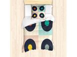 Abakuhaus Set Copripiumino Dai Colori Tenui Per Letti Singoli, Pastell Rekord Discs, Antiacaro E Anallergico Con Federa, 135 Cm X 200 Cm - 80 X 80 Cm, Multicolore